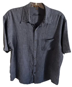 Camisa Tasso Elba M Azul Hombre 100% Lujo LINO Minimalista Luz Academia  - Imagen 1 de 3