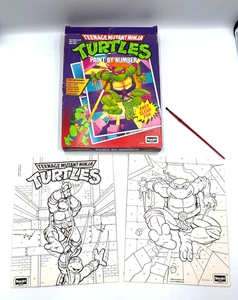 Pintura artística rosa TMNT por números vintage 1990 con caja original dañada - Imagen 1 de 10