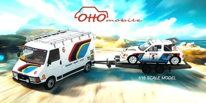 SET CITROEN C35 Rallye Tour de Corse + Peugeot 205 T16 + Trailer OT384 Otto 1:18 - Bild 1 von 5