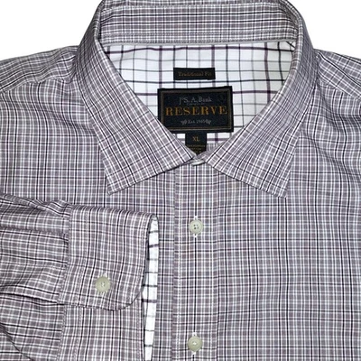 JOS A BANK RESERVE Mens XL Traditional Fit L/S Shirt Plaid 100 Egyptian Cotton - Image 1 of 4