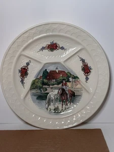 Obernai France H. Loux 8" Divided Plate - Picture 1 of 4