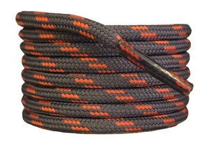 Wanderschuh Schnürsenkel - grau mit orangen Flecken - 3,5 mm rund - Bild 1 von 2