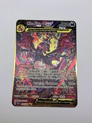 Charizard Ex 234/091 Special Illustration Paldean Fates Gold Metal Fan Art Card - Image 1 of 2