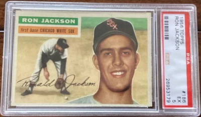1956 Topps #186 Ron Jackson Chicago White Sox - PSA 5 EX ¡Impresionante tarjeta! Foto 1 de 2
