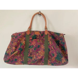 Vintage Gap Canvas Duffel Bag Floral XL 24 x 15" Overnight Weekender Travel - Picture 1 of 9