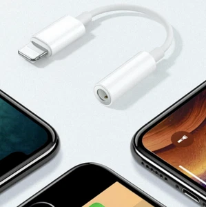 IPHONE TO AUX 3.5mm AUX AUDIO HEADPHONE JACK ADAPTER FOR 14 13 12 X 9 8 7 6 5 - Picture 1 of 5