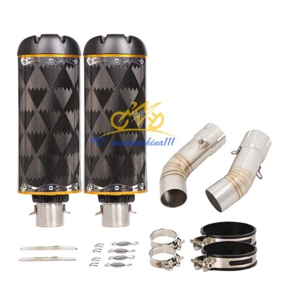 Silenciador de carbono de 51 mm para sistema de tubo de escape de enlace medio escape para Ducati 848 1098 1198 Foto 1 de 4