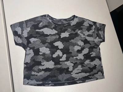 Camiseta Lululemon Top Feminina 4 Cates Herança Camuflagem Yoga Academia Algodão Crop - Imagem 1 de 4