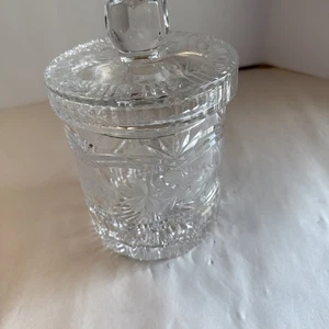 Vintage Crystal Clear 8" Biscuit Jar Hand Cut 24% Full Lead Crystal - Picture 1 of 7