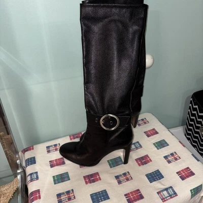 Botas Napoleoni de Cuero Negras con Hebilla Hasta la Rodilla Hechas en Italia Talla 40 9.5 Foto 1 de 4