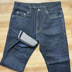 Selvedge Jeans Men 30x30 Blue Dark Wash Japanese Redline Straight Leg Unckle FU - Picture 1 of 14