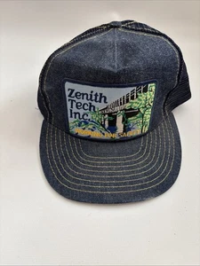 Parche vintage Zenith Tech (ajustable a presión) gorra de malla denim - Imagen 1 de 6