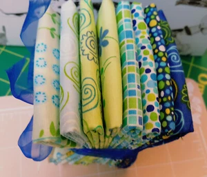 BENARTEX Spring Fabrics ~ 8 - FAT Eighths ~ 1 Yard Total ~ 9 x 22 Each ~ #1 - Picture 1 of 3