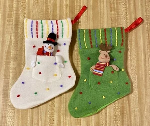 Russ gestrickte Weihnachtsstrümpfe Judy Lynn Kollektion Schneemann und Rentier gebraucht, in einwandfreiem Zustand - Bild 1 von 9