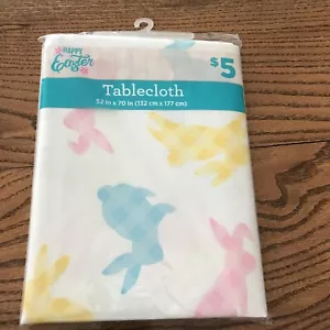 EASTER TABLECOVER Tablecloth Bunny Rabbits Bunnies Pastels Party Supplies 52X70 - Picture 1 of 4