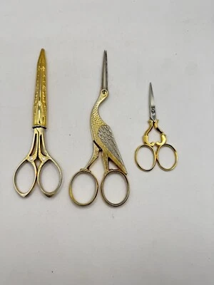 Lot Of 3 Vintage Scissors, Hoffritz 6,5”, Wąsa Solingen 6”, Small Scissor 3,5” - Image 1 of 4