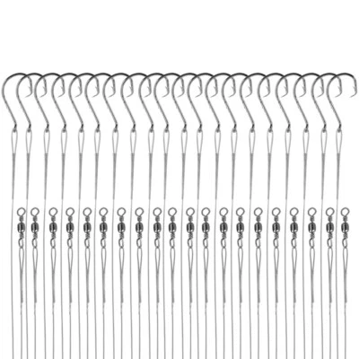 40pcs Circle Hook with Leader Wire Bass Catfish Fishing Lure Rigs Saltwater - Image 1 of 4