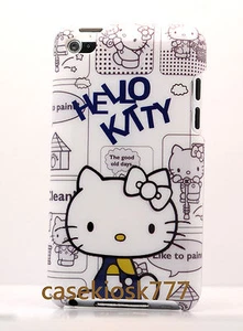 for iPod touch 4th 4 th 4g itouch hello kitty hard case blue gray white bow - Picture 1 of 2