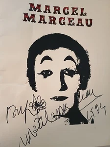 ART 1968 Marcel Marceau Memorabilia SIGNED flower program from US tour mime Bif - Picture 1 of 7