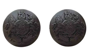 2 schwarz Metall Löwe Einhorn Schild Muster Semidome Blazer Knöpfe 3/4" Z2D Herren - Bild 1 von 2