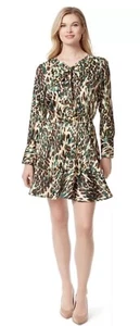 NWT Jessica Simpson Dress Davina Floral Cheetah Ferns 3X Long Sleeve - Picture 1 of 9