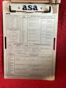 ASA PILOT VFR CLIPBOARD METAL MEASURES 9.5"H X 6.5"W - Picture 1 of 5
