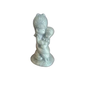 Hallmark Fine Pewter Miniature 1980 Joan Walsh Anglund Girl Holding Doll 1 3/4  - Picture 1 of 4