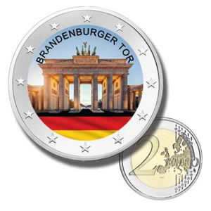 Moneda de 2 euros color Brandenburger Tor - Puerta de Berlín Alemania 2€ sin circular - Imagen 1 de 4