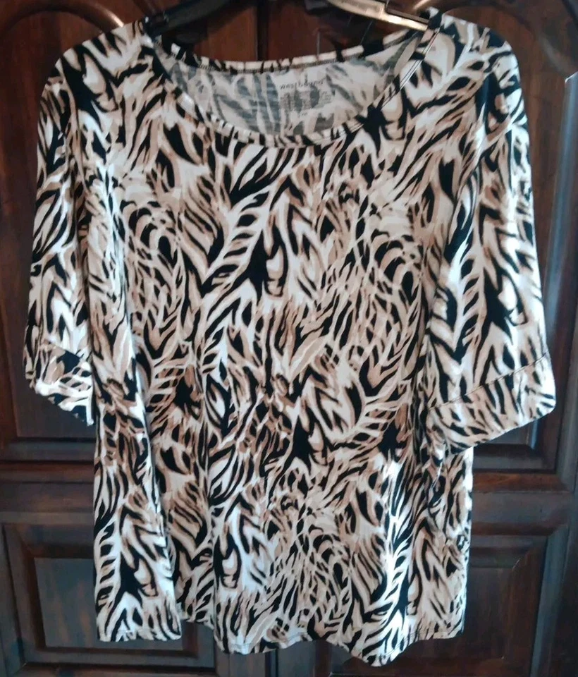 Top de manga corta para mujer WESTBOUND de mezcla de algodón con estampado animal XXL Foto 1 de 1