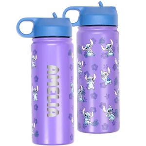 Botella Personalizada Disney Stitch Acero Inoxidable con Pajita para Niñas Grabada - Imagen 1 de 7