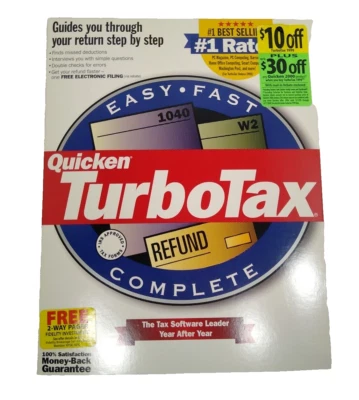 Quicken Turbo Tax Software 1999, para Windows 98/95/nt4.0 Foto 1 de 4