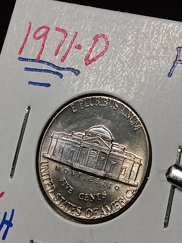 1971 D Jefferson Nickel Full Steps  MS Choice Stunning  Eye Appeal US Coin J/320 Cover