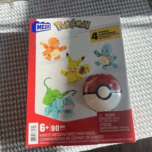 MEGA Construx Pokemon Kanto Partners Building Pack Build 4 Figures 90 pcs NEW - Picture 1 of 2