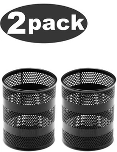 Ybm Home Escritorio Redondo Malla Acero Pluma Taza Negro 3 pulgadas x 3 pulgadas. x 5 pulgadas. Pack H 2 - Imagen 1 de 1