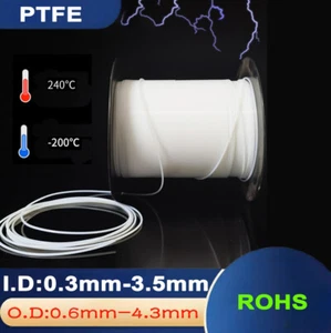 Clear Translucent PTFE Tubing Capillary Tube Pipe Hose DIY -200℃ 240℃ HIGH TEMP - Picture 1 of 6
