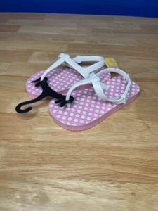 Juncture Women's Pink/White Rubber Polka Dot Slip On Flip Flop Sandals Size 9/10 - Picture 1 of 5