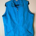 Allison Daley Plus Size 18W Blue Zip Front Vest Zip Pockets Women's Jacket