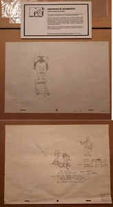 2 ORIGINAL BEAVIS AND BUTTHEAD PRODUCTION DRAWINGS WITH MTV COA & EMBOSSED SEALS - Picture 1 of 3