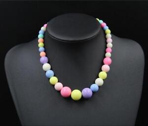 Candy Color Round Beads Necklace Children's Birthday Gift Party Supply 
