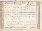 1852 Madison & Indianapolis Rr Stock Certificate - a historic Indiana railroad