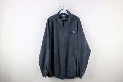 Vintage 90s Big Dogs Mens 3XL Faded Spell Out Half Zip Fleece Pullover Sweater - Image 1 of 4