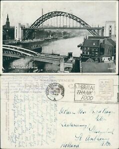 Newcastle on Tyne Tyne Bridge 205263 GB 1949 Cancel Valentines Silveresque