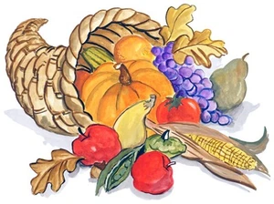 Calcomanía adhesiva de vinilo Cornucopia Fine Art temporada otoño otoño otoño acción de gracias - Imagen 1 de 1