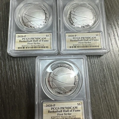 (X3) 2020-P Basketball Hall Of Fame Silver Dollar PCGS PR70DCAM First Strike - Image 1 of 3