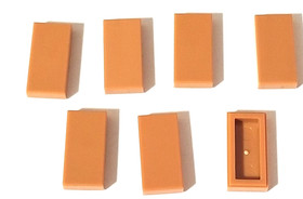 LEGO Medium Nougat 1x2 Tile 3069 / 30070 Brick Block Parts Pieces LOT OF 7