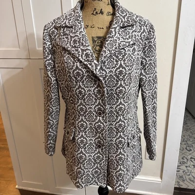 Vintage 1970s Psychedelic Brown Pattern Blazer Jacket Polyester Unbranded - Image 1 of 4