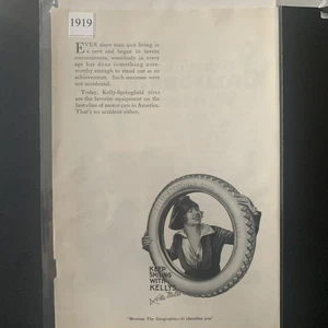 Vintage 1919 Kelly Springfield Tires Quit Living in a Cave Ad Advertisement - Picture 1 of 3