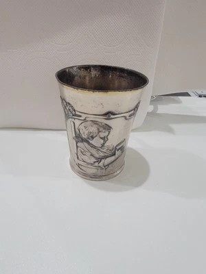 Taza bebé antigua enchapada en plata Art Nouveau MARK 94 WMF EP I/O a Horacio 1909 Foto 1 de 4