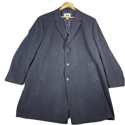 Abrigo Joseph Abboud Para Hombre 56R Negro Lana Cachemira Abrigo Usado en Excelente Condición Forrado Foto 1 de 4