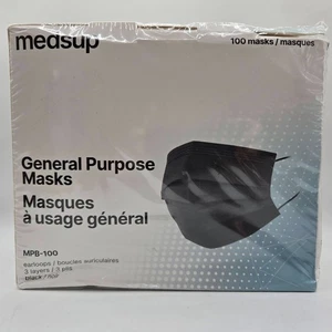 Máscaras de uso general 100 máscaras con orejeras negras hipoalergénicas MPB-100 selladas - Imagen 1 de 3